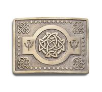 Kilt Emporium Celtic Knot Kilt Belt Buckle - Solid Brass with Intricate Design (Celtic Knot)