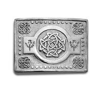 Kilt Emporium Celtic Knot Kilt Belt Buckle - Solid Brass with Intricate Design (Celtic Knot - Silver Antique)