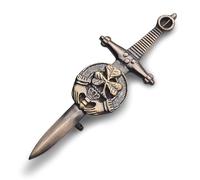 Kilt Emporium Irish Shamrock Claddagh Celtic Knot Kilt Pin Saint Patricks Day Gift - 4 Inch (Brass Antique)