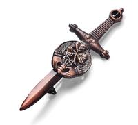 Kilt Emporium Irish Shamrock Claddagh Celtic Knot Kilt Pin Saint Patricks Day Gift - 4 Inch (Bronze)