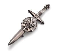 Kilt Emporium Irish Shamrock Claddagh Celtic Knot Kilt Pin Saint Patricks Day Gift - 4 Inch (Silver Antique)