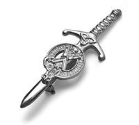Kilt Emporium Saint Andrew Kilt Pin, 4 Inches, Rust-Free Brass Metal (Chrome)