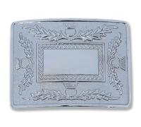 Kilt Emporium Scottish Kilt Belt Buckle for Men Traditional Four Thistle Design Rust-Free Brass Highland Dress Accessory Fits Standard 2.5" Kilt Belts (Chrome-4Thistles)