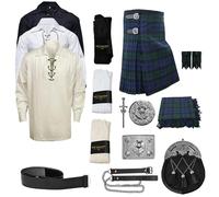 Kilt Emporium: Scottish Kilts for Men Thistle Set - Complete Tartan Kilts for Men & Scottish Clothing for Men - 10 Pieces Set, Black Watch, 42