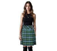 Kilt Emporium Scottish Kilts for Women Billie Skirt 20" Knee Length Satin Lined Leather Buckled Straps - 16oz Premium Fabric (UK, Waist, 32, Regular, Regular, Ancient Campbell)