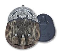Kilt Emporium Thistle Sporran for Men Elegant Full Dress Scottish Kilt Accessory - Brown Antique