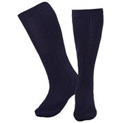 Kilt Hose for men, Traditional Scottish Socks for Kilts Pull Up To Cuff Over Your Hose Flashes, Casual Leg Warmer (DARK BLUE BUBBLE, Large)