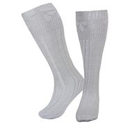Kilt Hose for men, Traditional Scottish Socks for Kilts Pull Up To Cuff Over Your Hose Flashes, Casual Leg Warmer (SILVER GREY, Medium)