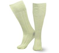 Kilt Hose for men, Traditional Scottish Socks for Kilts Pull Up To Cuff Over Your Hose Flashes, Casual Leg Warmer (CREAM, Medium)