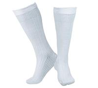 Kilt Hose for men, Traditional Scottish Socks for Kilts Pull Up To Cuff Over Your Hose Flashes, Casual Leg Warmer (WHITE, Large)