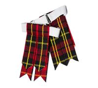 Kilt Hose Sock Flashes for Men with Heavy Buckle Adjusters, Plain & Tartan Socks Kilt Flashes/Acrylic Wool Garter Pointed (Wallace)