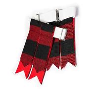 Kilt Hose Sock Flashes for Men with Heavy Buckle Adjusters, Plain & Tartan Socks Kilt Flashes/Acrylic Wool Garter Pointed (Rob Roy)