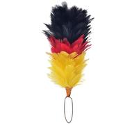 Kilt Mania Scottish Glengarry Cap Feather Plume & Hackle - 6 Inch Multi-Color, Scott's Highland Headwear Accessory, Balmoral Caps & Hats for Pipers & Drummers (Black - Red - Yellow)