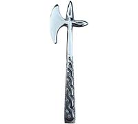Kilt Pin for Men - Scottish Pins Brooches Swirl Knotwork Silver Finish, Highland Kilt Brooch Celtic Solid Brass Sword Design Chrome Finish 10cm (Battle Axe)
