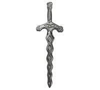Kilt Pin for Men - Scottish Pins Brooches Swirl Knotwork Silver Finish, Highland Kilt Brooch Celtic Solid Brass Sword Design Chrome Finish 10cm (Celtic Sword Silver)