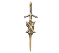 Kilt Pins - Antique Brass Celtic & Thistle Style Brooch with Swirl Knotwork Design, 10cm Scottish Tartan Kilt Accessory for Men & Women, Traditional Highland Attire Pin (ST Andrew - Antiqu)