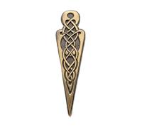 Kilt Pins - Antique Brass Celtic & Thistle Style Brooch with Swirl Knotwork Design, 10cm Scottish Tartan Kilt Accessory for Men & Women, Traditional Highland Attire Pin (Celtic Swirl - Antique Brass)