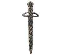 Kilt Pins - Antique Brass Celtic & Thistle Style Brooch with Swirl Knotwork Design, 10cm Scottish Tartan Kilt Accessory for Men & Women, Traditional Highland Attire Pin (Celtic Knot - Antqiue)