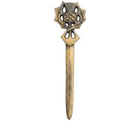 Kilt Pins - Antique Brass Celtic & Thistle Style Brooch with Swirl Knotwork Design, 10cm Scottish Tartan Kilt Accessory for Men & Women, Traditional Highland Attire Pin (Thistle - Antique)