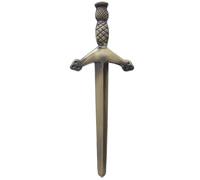 Kilt Pins - Antique Brass Celtic & Thistle Style Brooch with Swirl Knotwork Design, 10cm Scottish Tartan Kilt Accessory for Men & Women, Traditional Highland Attire Pin (Thistle Hilt - Antique)