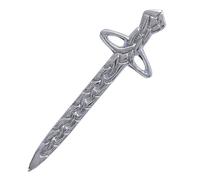 Kilt Pins for Men - Deluxe Swirl Celtic Knot Work Thistle Desgin Sword - Kilt Pin Brooches for Scottish Highland Dress Wear Accessory (Celtic Knot - Silver Finish)