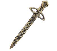 Kilt Pins for Men - Deluxe Swirl Celtic Knot Work Thistle Desgin Sword - Kilt Pin Brooches for Scottish Highland Dress Wear Accessory (Celtic Knot - Brass Antique)