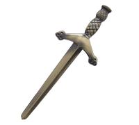 Kilt Pins for Men - Deluxe Swirl Celtic Knot Work Thistle Desgin Sword - Kilt Pin Brooches for Scottish Highland Dress Wear Accessory (Thistle Hint - Brass Antique)