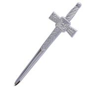 Kilt Pins for Men - Deluxe Swirl Celtic Knot Work Thistle Desgin Sword - Kilt Pin Brooches for Scottish Highland Dress Wear Accessory (Sword Broad - Silver Finish)
