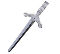 Kilt Pins for Men - Deluxe Swirl Celtic Knot Work Thistle Desgin Sword - Kilt Pin Brooches for Scottish Highland Dress Wear Accessory (Thistle Hint - Silver Finish)