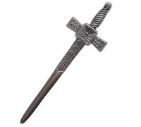 Kilt Pins for Men - Deluxe Swirl Celtic Knot Work Thistle Desgin Sword - Kilt Pin Brooches for Scottish Highland Dress Wear Accessory (Sword Broad - Silver Antique)