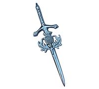 Kilt Pins for Men - Silver Finish 4 Inches (10cm) Swirl Celtic Knot Work, Women’s Pin & Brooches, Solid Brass Traditional Scottish Highland Attire (Thistle 4 - Chrome)