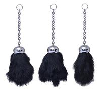 Kilt Sporran Replacement Tassels - Full Dress & Semi/Half Dress Scottish Sporrans, Replacement Fur Tassels for Men’s Traditional Highland Attire (Black Fur - Chrome)