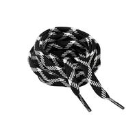 Kilter Strong Flat Shoelaces for Hiking Shoes and Boots - Black/White - 120cm - 47 inch (2 Pairs)