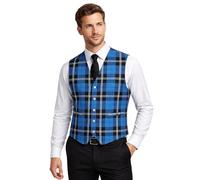 Kilts Boutique Ramsay Blue Tartan 5 Button Argyll Waistcoat Men’s Scottish Vest Wool Blend Adjustable Back Formal Kilt Waistcoat (UK, Numeric, 44, Regular, Regular)