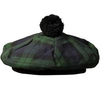 Kilts Boutique Scottish Highland Black Watch Tartan Tam O' Shanter Hat, Traditional Beret with Pom Pom, One Size