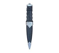Kilts Boutique Traditional Scottish Sgian Dubh Dummy, Black Handle with Silver Fittings, Highland Dress Accessory