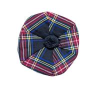 Kilts Boutique Traditional Scottish Tam o' Shanter Hat, Plaid Tartan Pattern, Pom Pom Beret, One Size (UK, Alpha, One Size, Black Stewart Tartan)