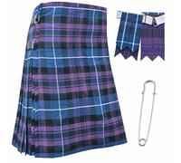 Kilts for Men - Traditional Scottish Tartan 5 Yards 16oz Premium Acrylic Wool, Handmade tartan kilts with 3 Leather Strap - Include Kilt Flashes and Kilt Pin (Pride of Scotland, Belly Button 46")