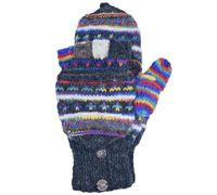 Kilts Wi Hae Black Yak 100% Pure New Wool Ladies Naya Pattern Mitts - Grey Rainbow