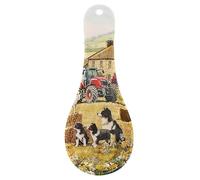 Kilts Wi Hae Lovely Farmyard Sheep Border Collie and Puppies Melamine Kitchen Spoon Rest