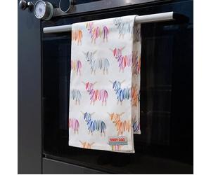Kilts Wi Hae Lovely Hairy Coo Scottish Highland Cow 100% Cotton Tea Towel Drying Dish Cloth