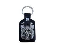 Kilts Wi Hae MacDonald of the Isles Clan Crest Pewter & Leather Keyring Key Fob