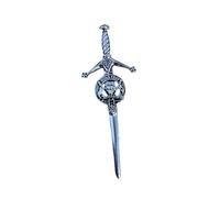 Kilts Wi Hae MacLeod Clan Crest Pewter Sword Kilt Pin, silver