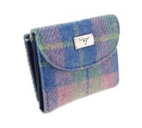 Kilts Wi Hae Pastel Blue Green Pink Tartan Check Harris Tweed Jura Short Ladies Purse Wallet