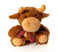 Kilts Wi Hae Scottish Highland Cow Plush Teddy With Tartan Scarf - 25cm
