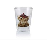 Kilts Wi Hae Scottish Highland Cow with Bonnet McMoo Hamish Tote Shot Wee Dram Glass