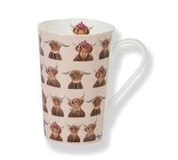 Kilts Wi Hae Scottish 'McMoo Family' Highland Cow Conical China Mug