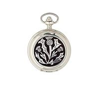 Kilts Wi Hae Scottish Three Thistle Half Hunter Quartz Pocket Watch PW114Q