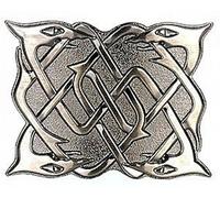 Kilts Wi Hae Sturdy Antique Chrome Celtic Serpent Kilt Belt Buckle