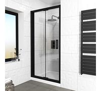 Kim 900 Matte Black Walk in Bi Folding Shower Tempered Glass Door Screen Panel